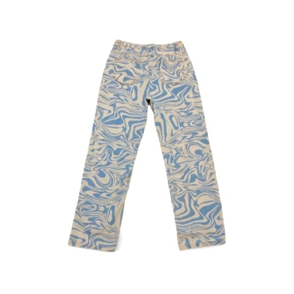 SHEIN Teen Blue High Waist Marble Print Denim Jeans - Size 14Y - Picture 3 of 9